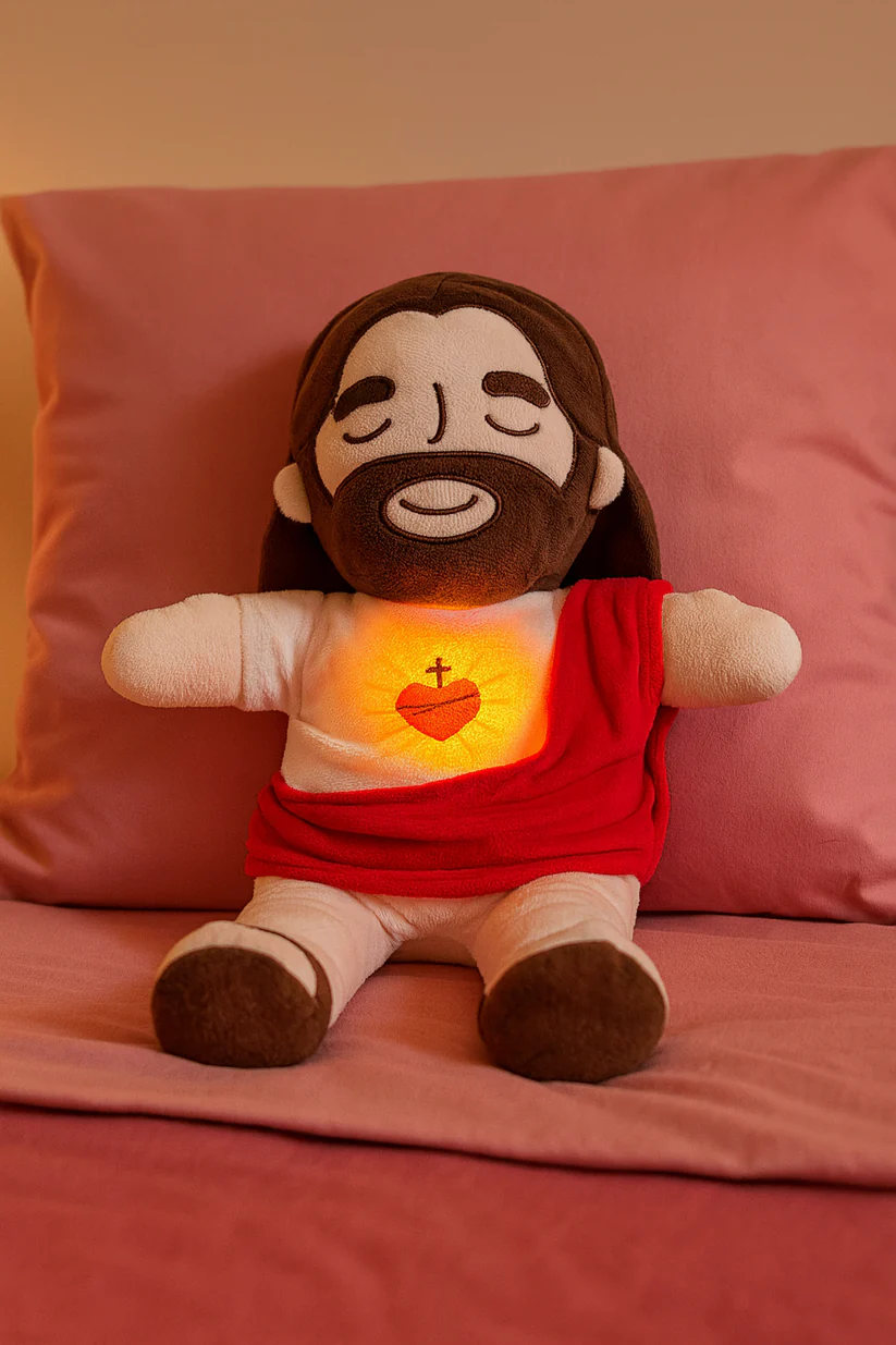 Pelúcia Jesus Calmante que Respira